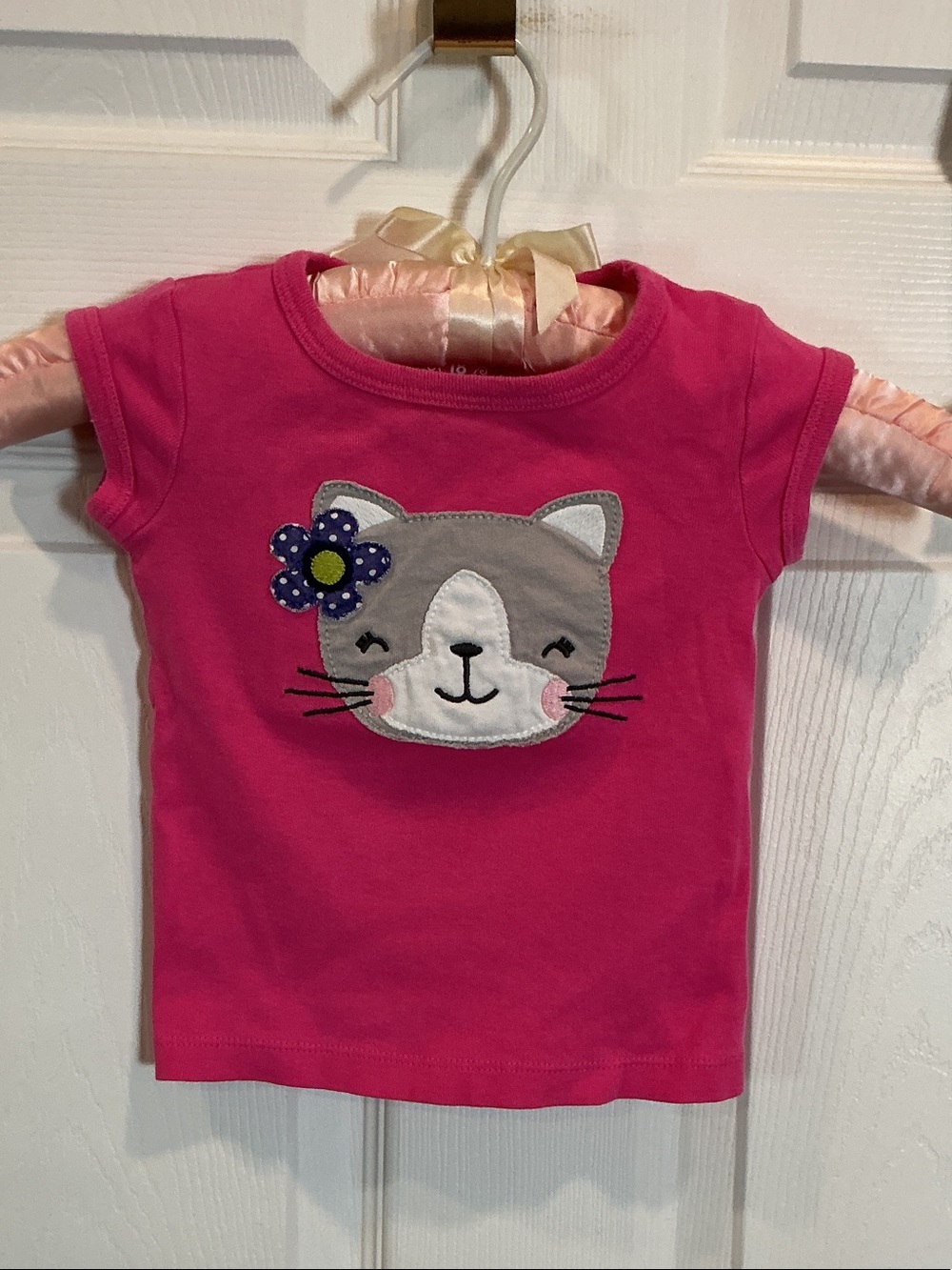 Carter's Girls' Pink Cat Applique Tee